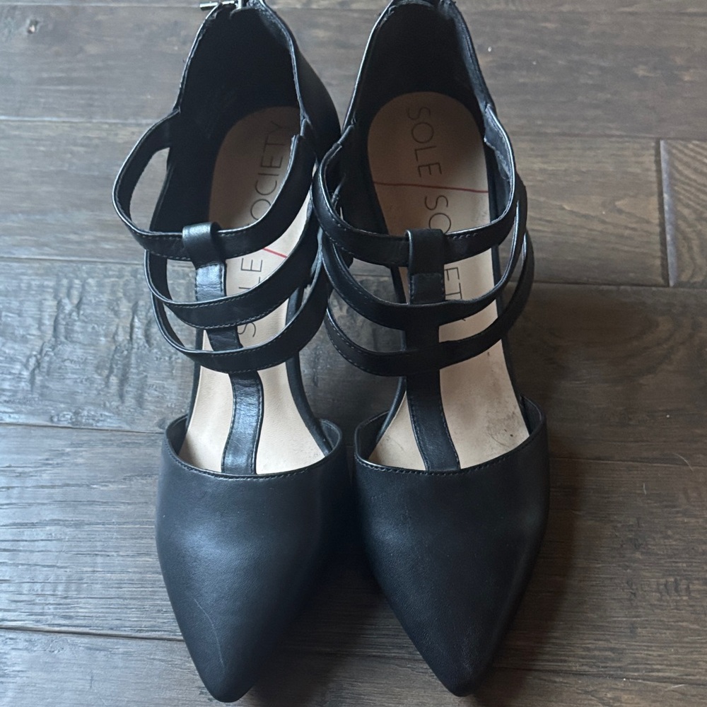 Sole Society Black Strappy Heels